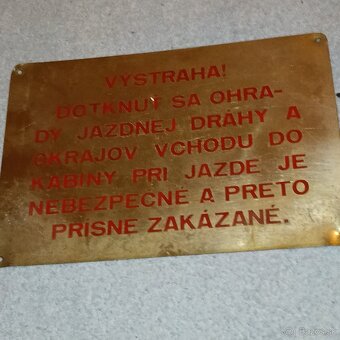 Stará technická cedule – VÝSTRAHA (Retro / Industriál) - 2