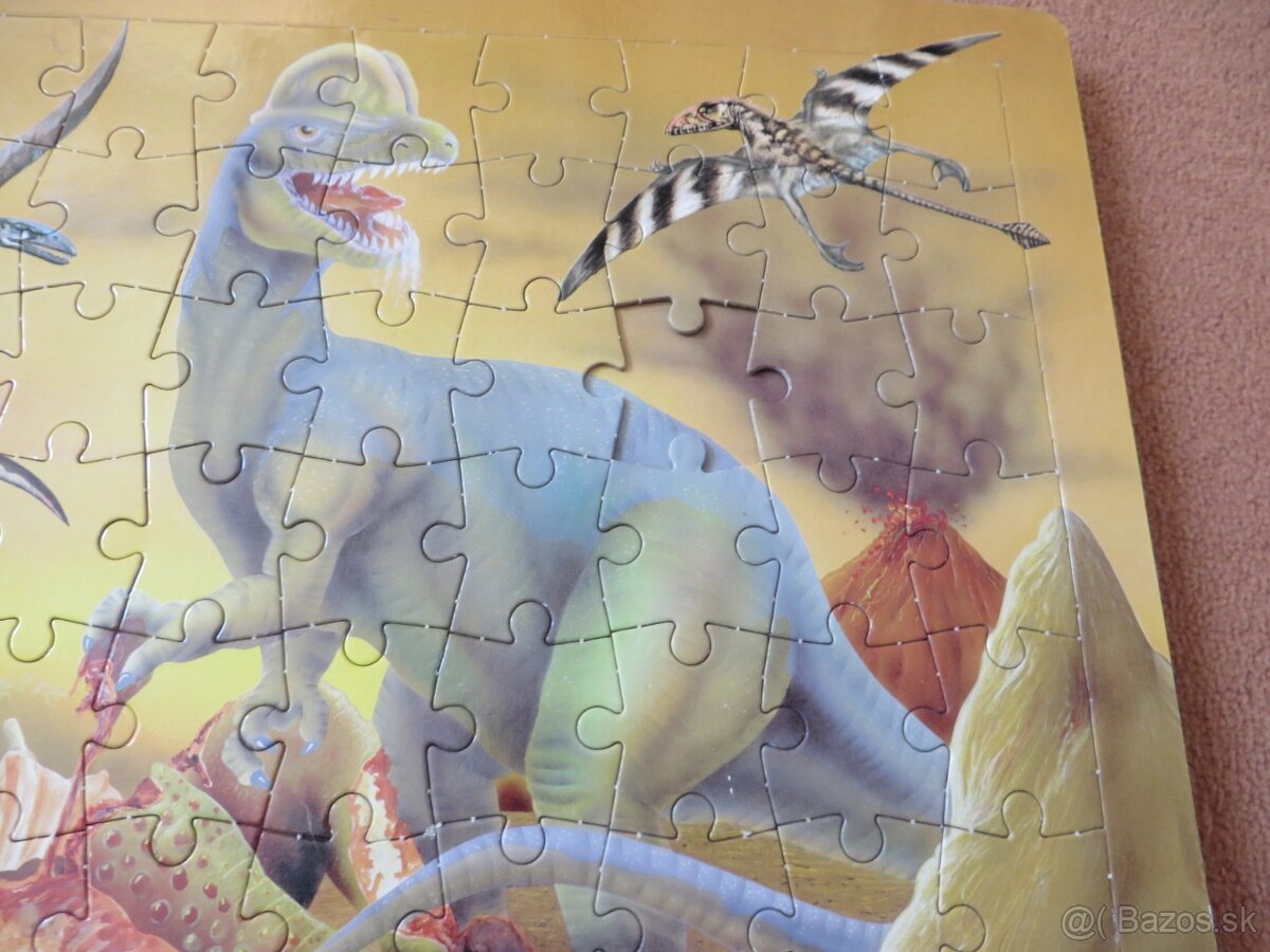 Veľká knižka Puzzle s dinosaurami - formát A4 + zošit + puzz - 3