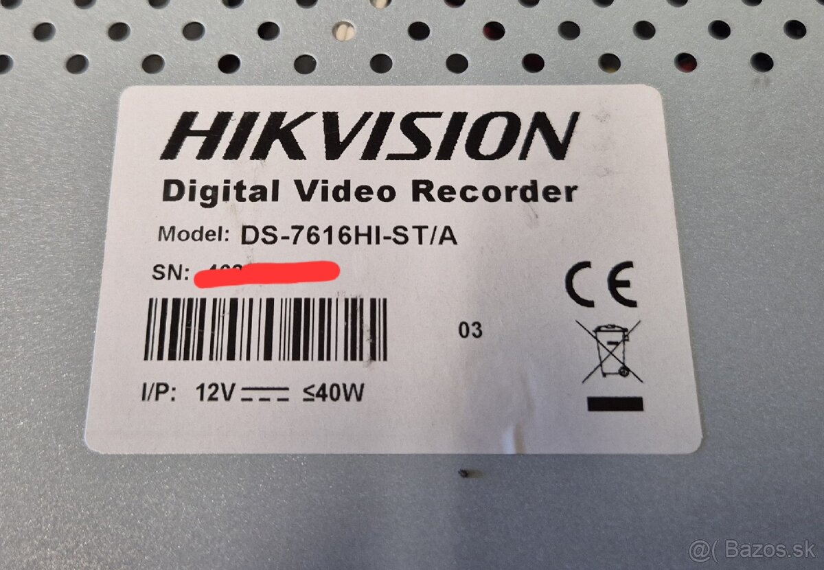 videorekordér, 16xAN + 16xIP, až 5MP, HDM - 3