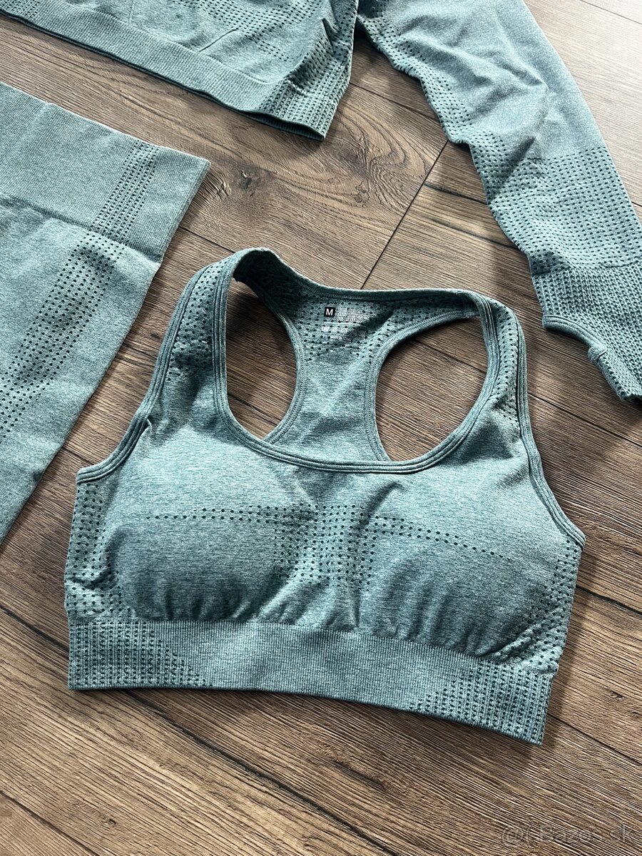 Damsky mentolovy elasticky 3 ks set na cvicenie, vel. M - 3