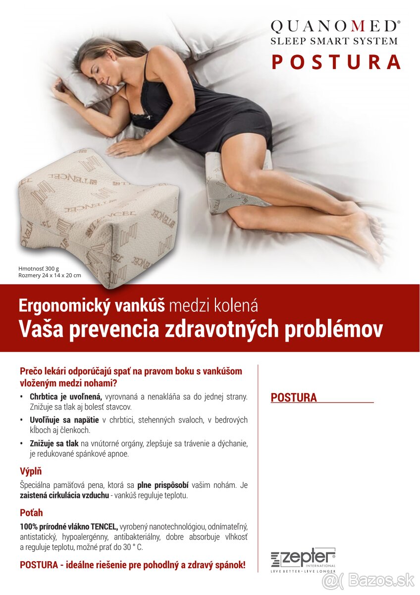 Zepter- POSTURA Ergonomický vankúš medzi kolená -nový - 3