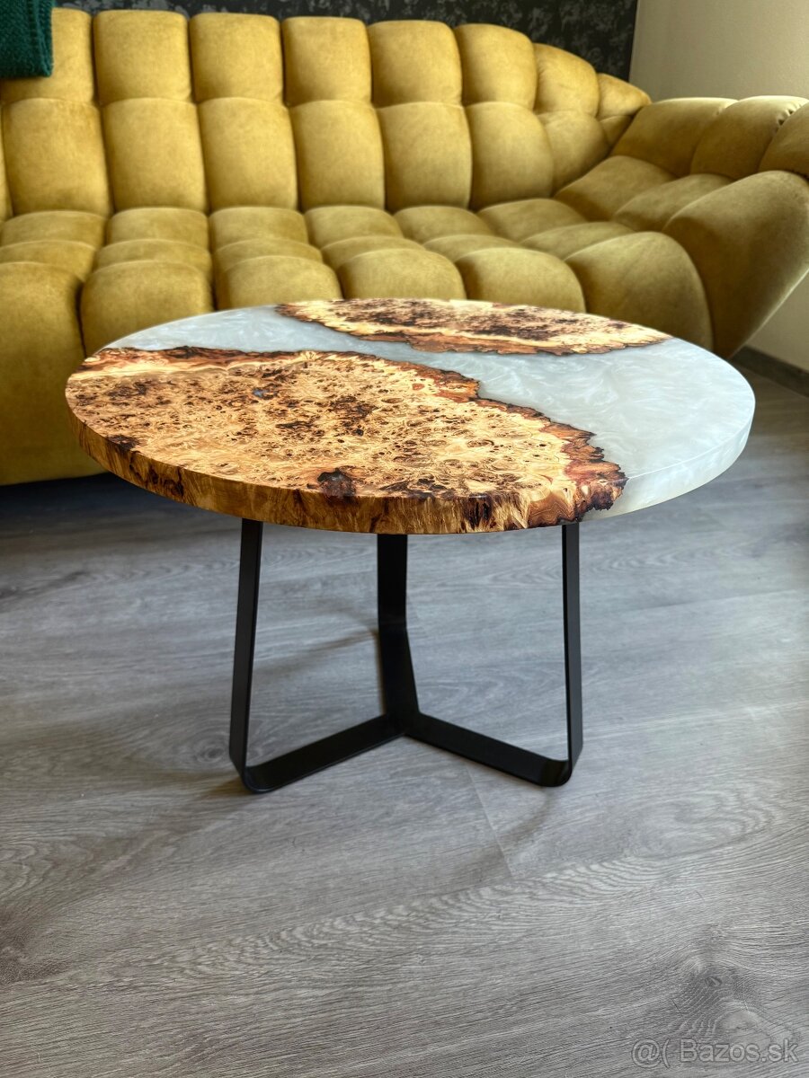 Epoxidovy stol , konferecny stolik priemer 59cm - 3