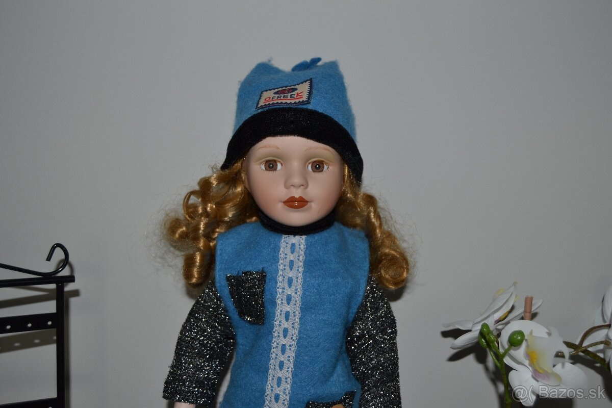 Porcelánová bábika, výška 40 cm, TOP STAV - 3
