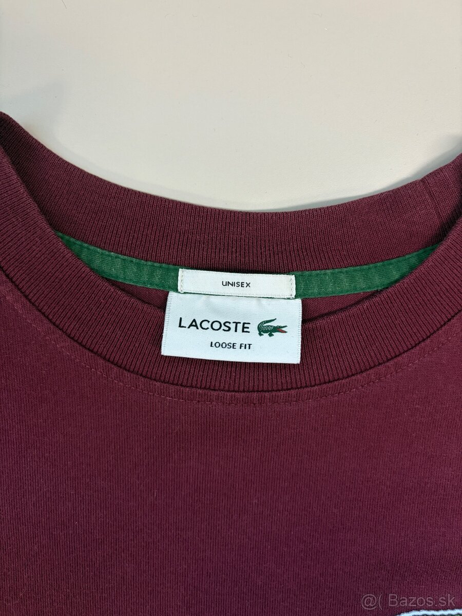 Lacoste oversized tričko TH0062 Bordeaux - 3