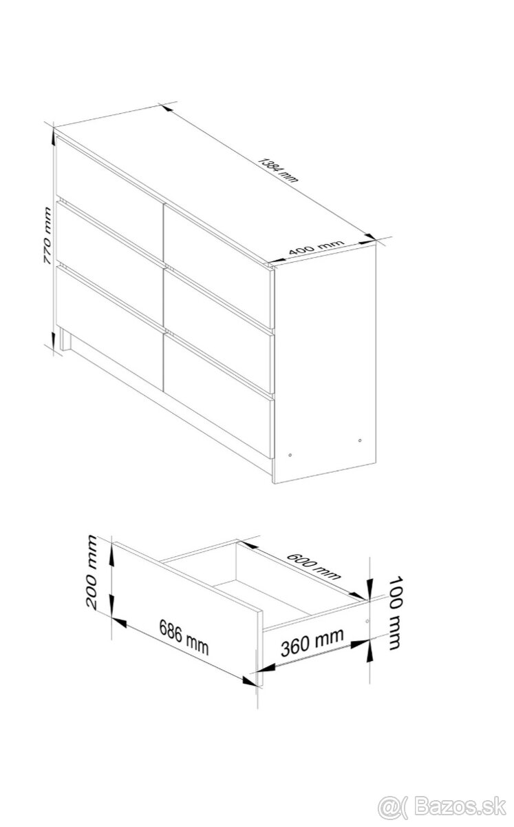 2x komoda - 138x77x40 - 3