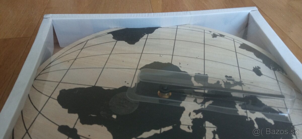 Drevené hodiny zemeguľa mapa sveta - 3