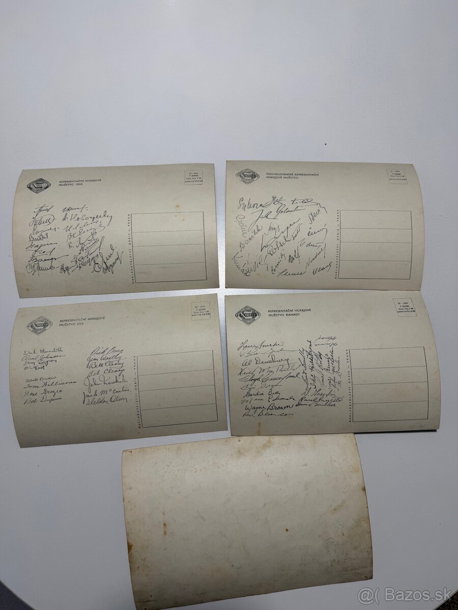 Predam velke formaty pohladnic hokejistami 1952 a 1959 - 3