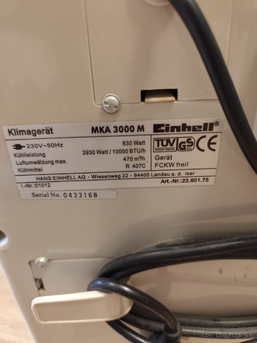 Prenosná klimatizácia Einhell MKA 3000 M - 3