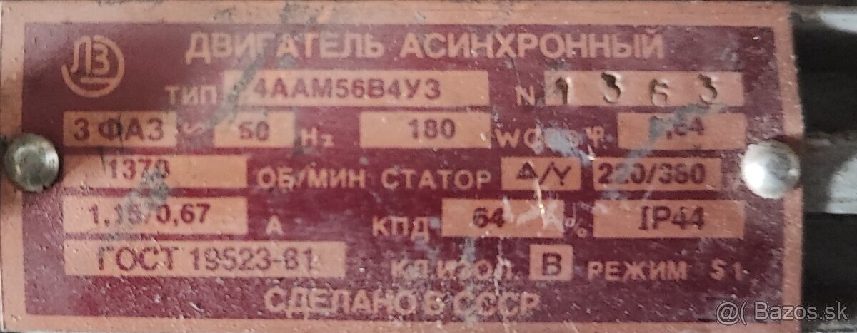 Trojfázový motor 180W - 3