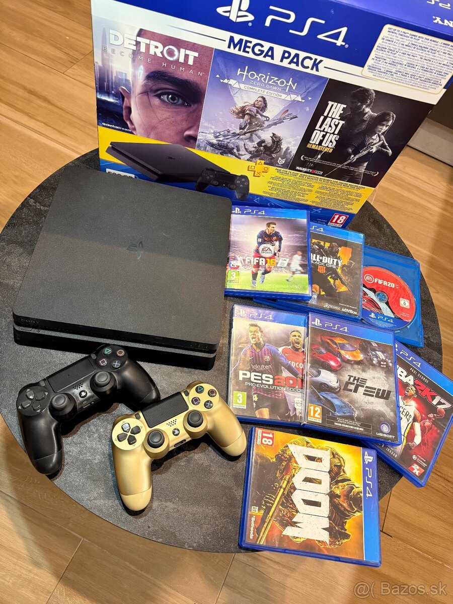 PlayStation 4 Slim + 2 ovládače + 7 hier + krabica - 3