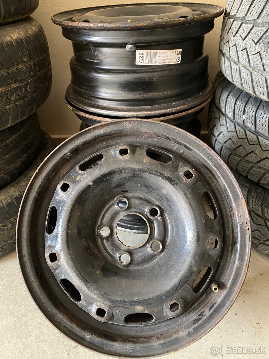 4x Plechové disky 6Jx14 - 3