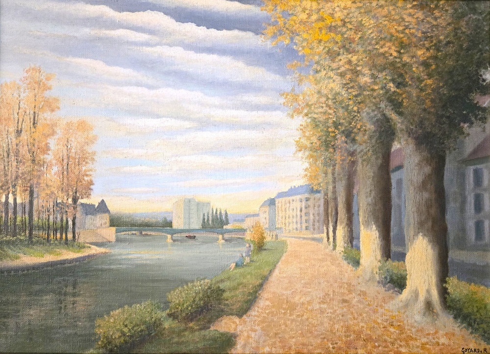 OBRAZ - Olejomaľba - R. Goyard - Výhľad na Seinu - 3