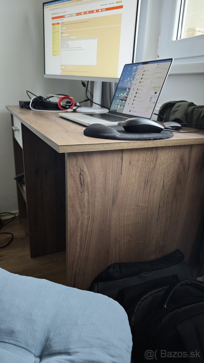 Predám: Písací stôl KUBEK (Biely/Dub) - 3