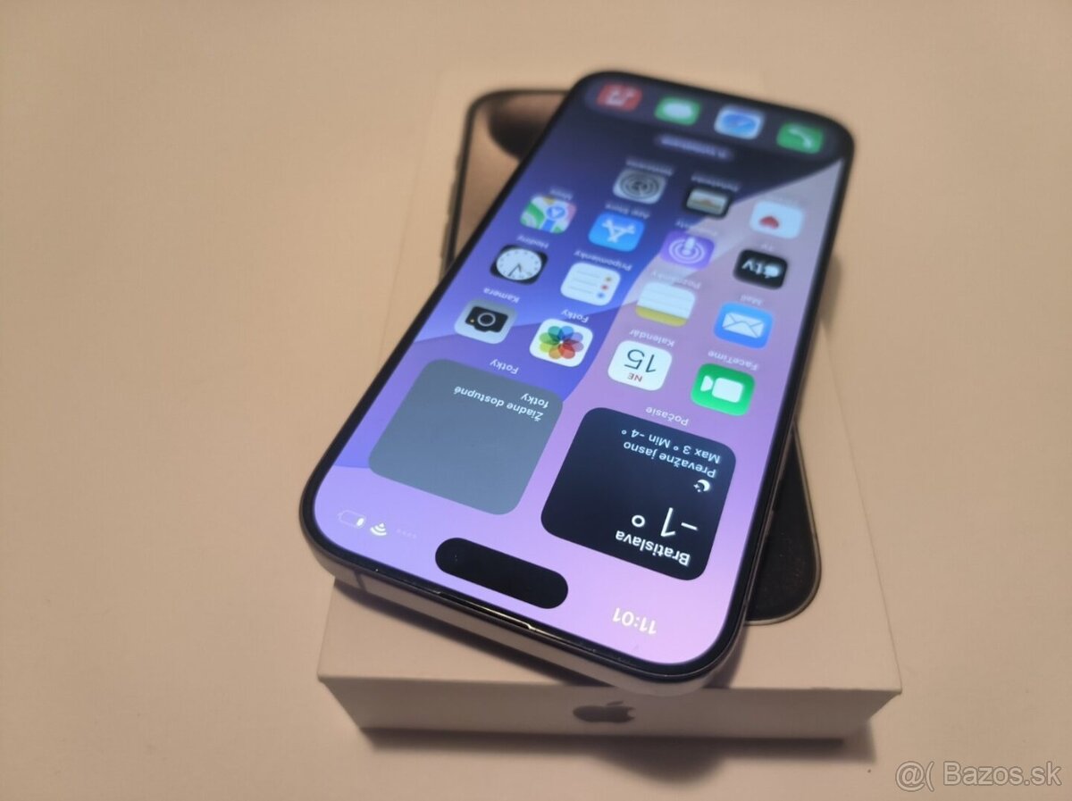 apple iphone 15 PRO 256gb Natural Titanium 86% Batéria - 3