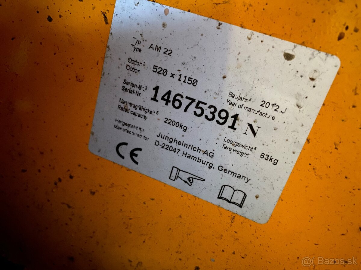 Ruční paletový vozík jungheinrich AM 22, odpocet dph - 3