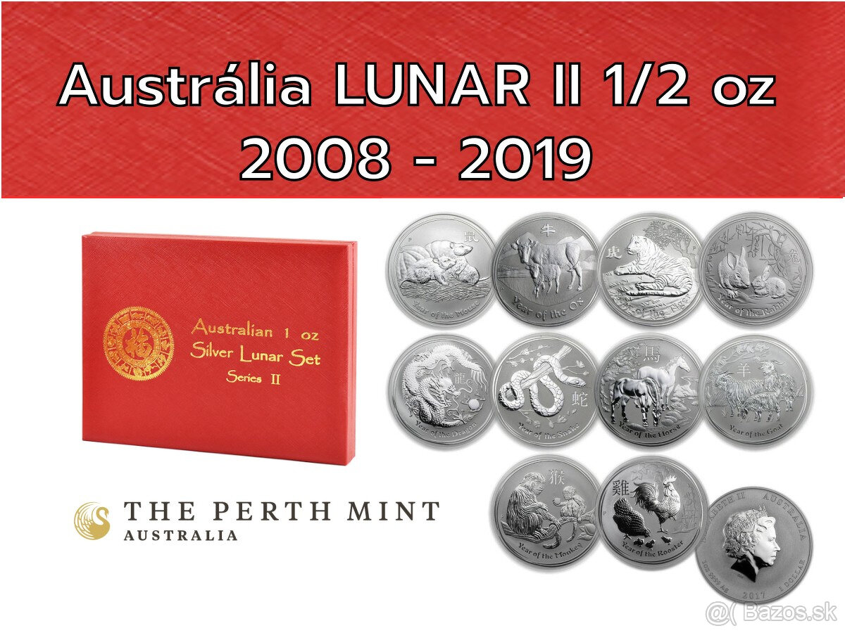 Kompletná sada Lunárna séria II. 0,5oz. Strieborné mince. - 3
