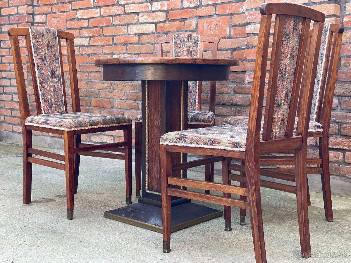 Art deco set 4 stoličky + stôl - 3
