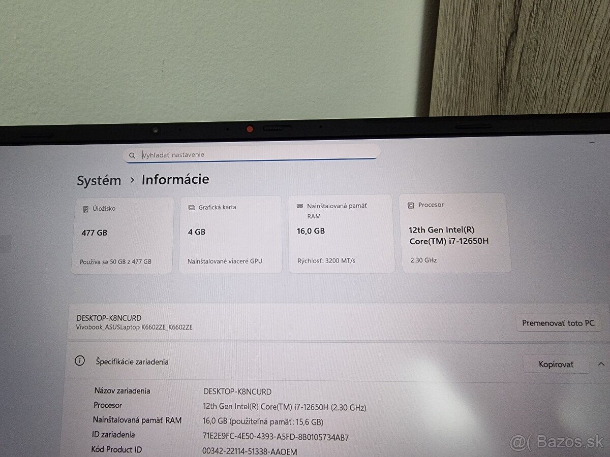 Herny 16" Asus vivobook pro 16 - 3