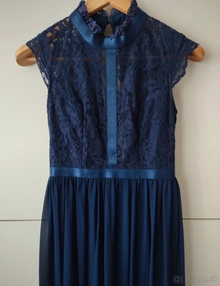 Kráľovské modré spoločenské šaty - 3