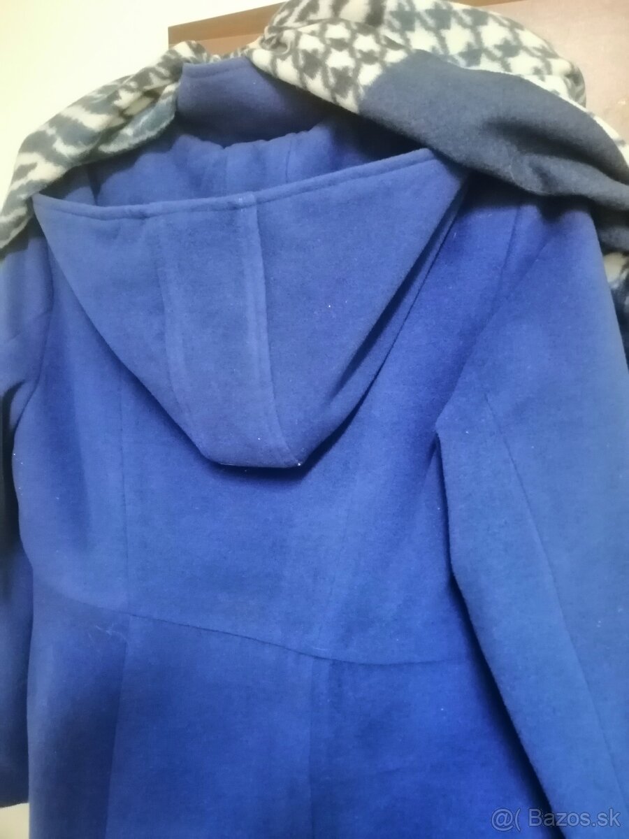 Dámsky flausovy prechodný kabat modry 40+sal zdarma - 3