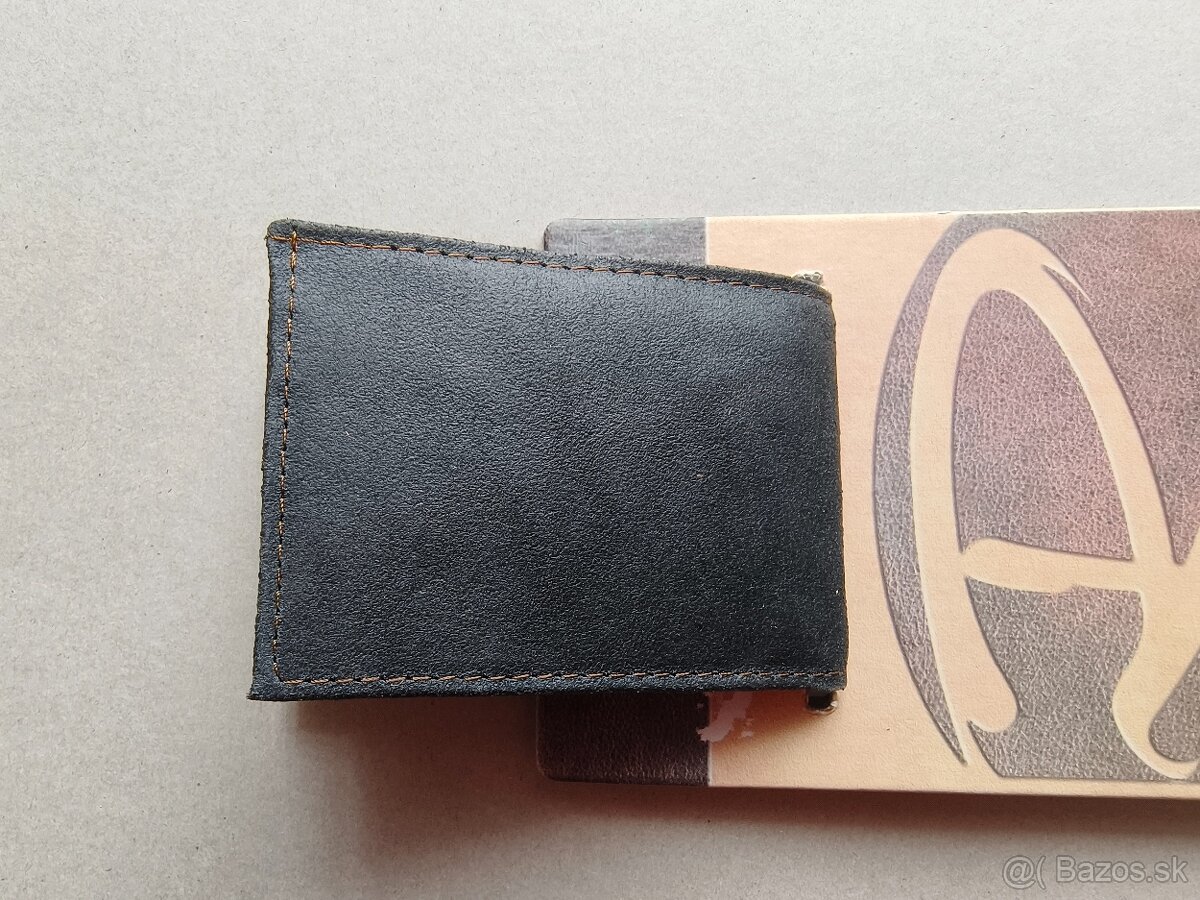 KOŽENÁ PEŇAŽENKA - sivá - 3