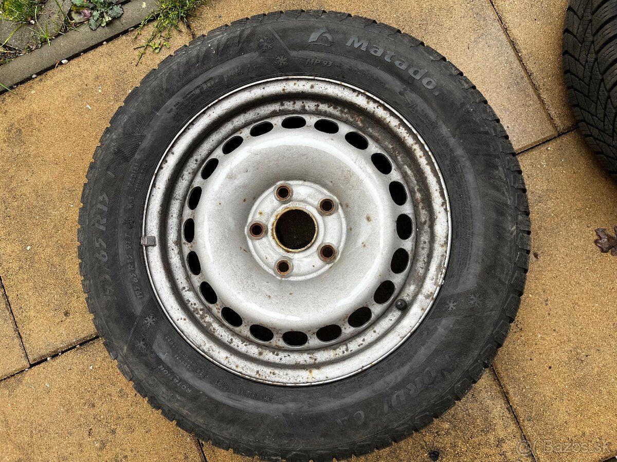 Plechové disky R15 5x112 + Zimné pneu 195/65 - 3