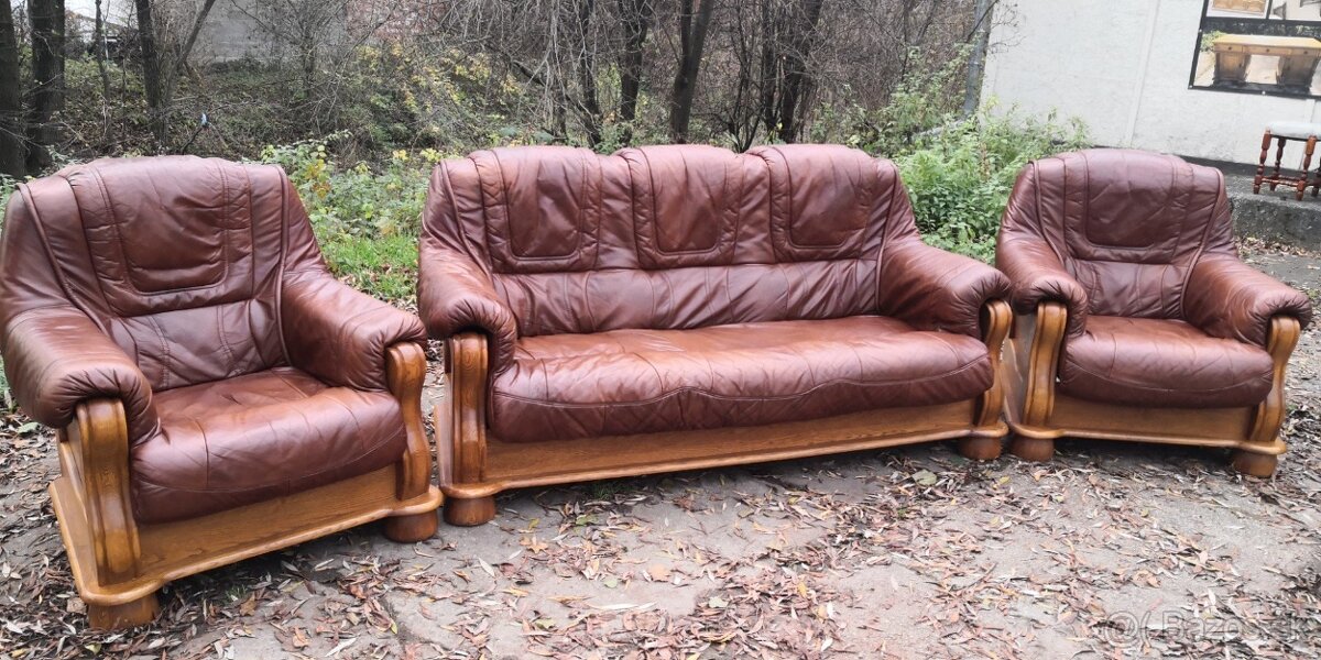 Kožená sedacia súprava 3+1+1 - 3