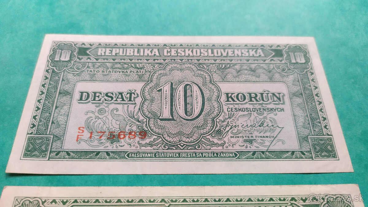 10 Kčs 1945 a 1950 - 3