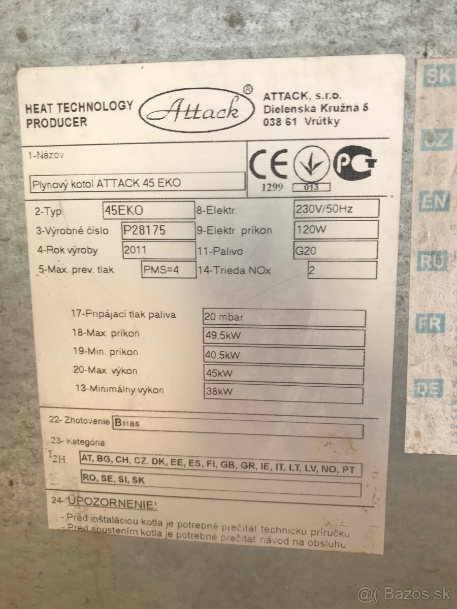 Plynový liatinový kotol 45 kW - 3