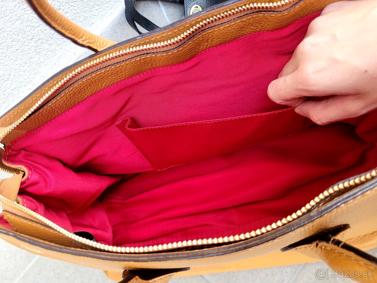 Dámska kožená biznis camel kabelka BAGGER - 3