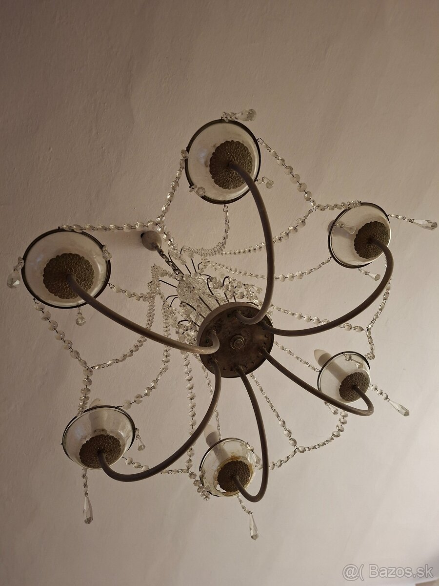 Predám 6- ramenný kryštálový luster - 3