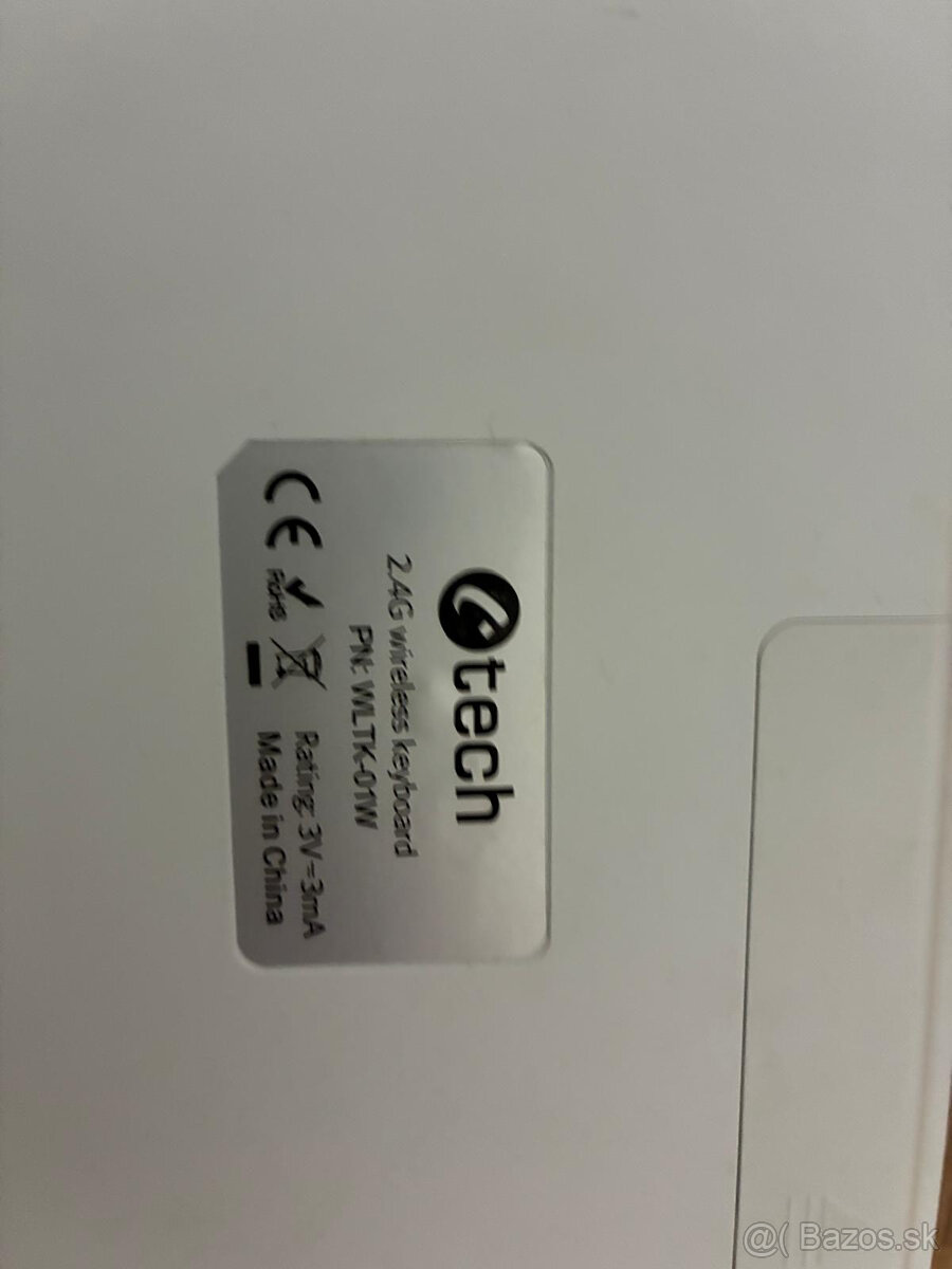 Predám bielu bezdrôtovú klávesnicu C-TECH WLTK-01 - 3
