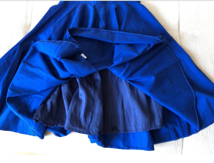 Kráľovsky modrá bavlnená sukňa Reparáda, XS/S, 33 E - 3