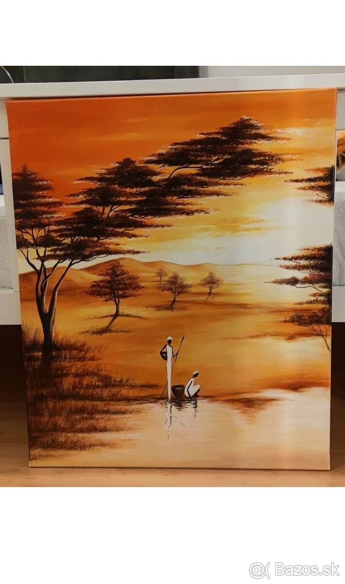 Ručne maľovaný obraz - Nádherná Afrika 50 x 60 cm - 3