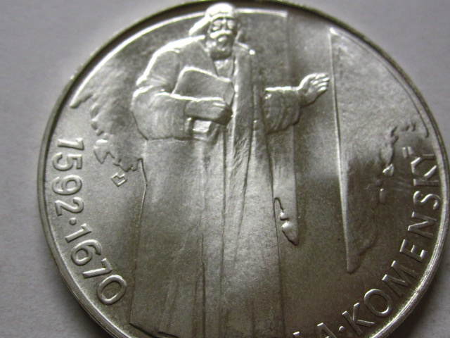 Strieborná 500 Kčs 1992 Komenský - TOP stav - 3
