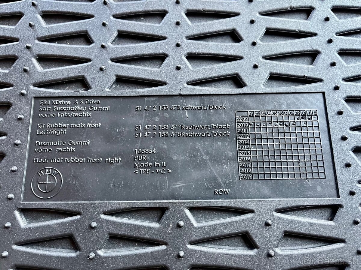 OEM GUMENÉ ROHOŽE BMW X1 E84 - 3
