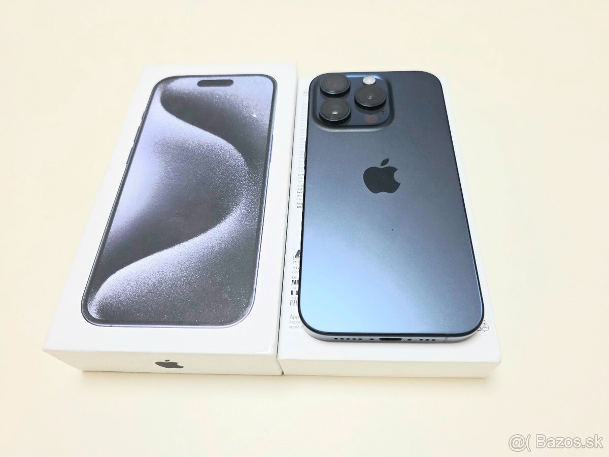 Apple iPhone 15 PRO BLUE TITANIUM ,TOP STAV,BATERKA 100% - 3