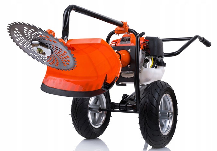 Ručný motorový krovinorez kosačka vyžinač na 2 kolesách - 3