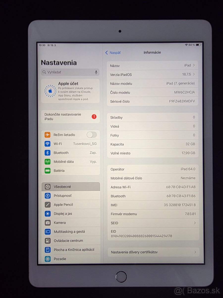 Apple iPad 7. generácie (2019) 32GB Cellular – TOP stav - 3