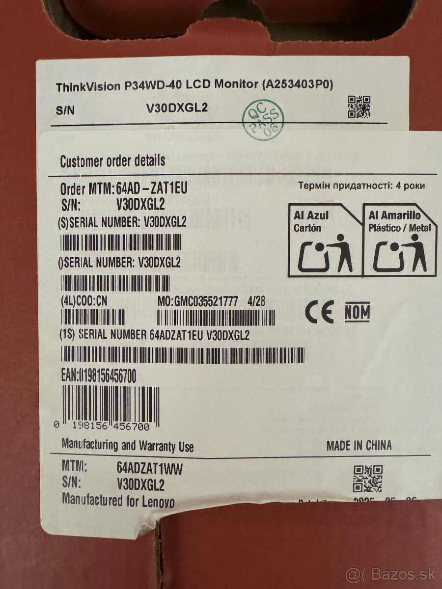 Lenovo ThinkVision P34WD-40 - 3