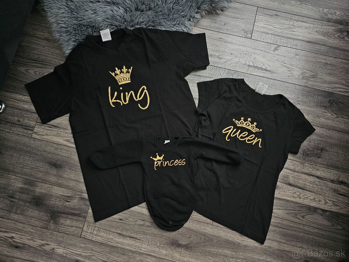 Rodinne tričká King, Queen a body Princess - 3