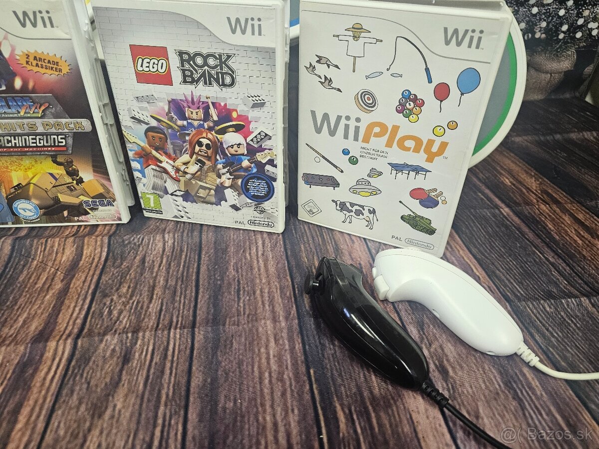 Nintendo Wii, 2 ovládače, bicie, 3 hry - 3
