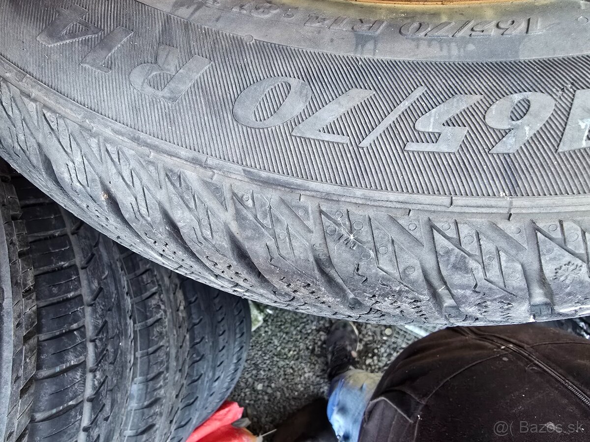 4x100 roztec plech disk zimnym pneu 165/70 R14 - 3