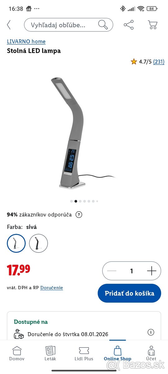 2 kusy STOLNÁ LED LAMPA - 3
