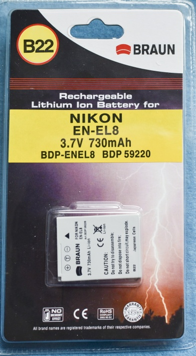 Batéria NIKON EN-EL8 - nová neotvorená. - 3