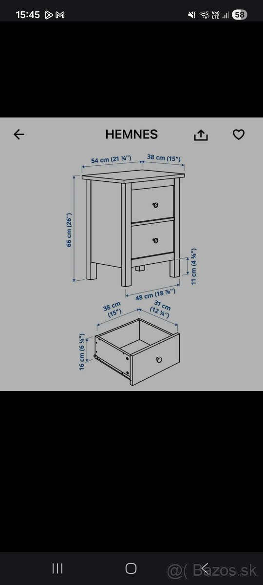 Nočný stolík Hemnes - 3