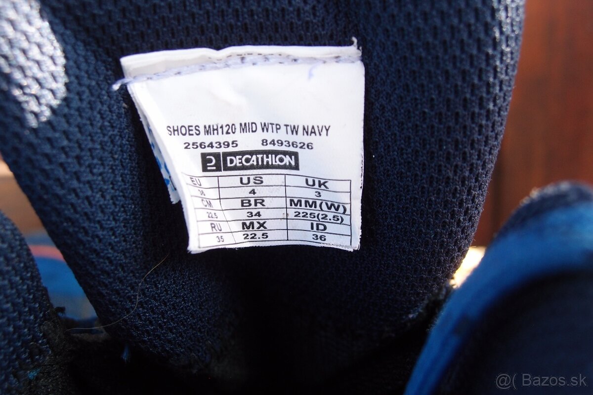 Polovysoká obuv na turistiku c.34 Decathlon - 3