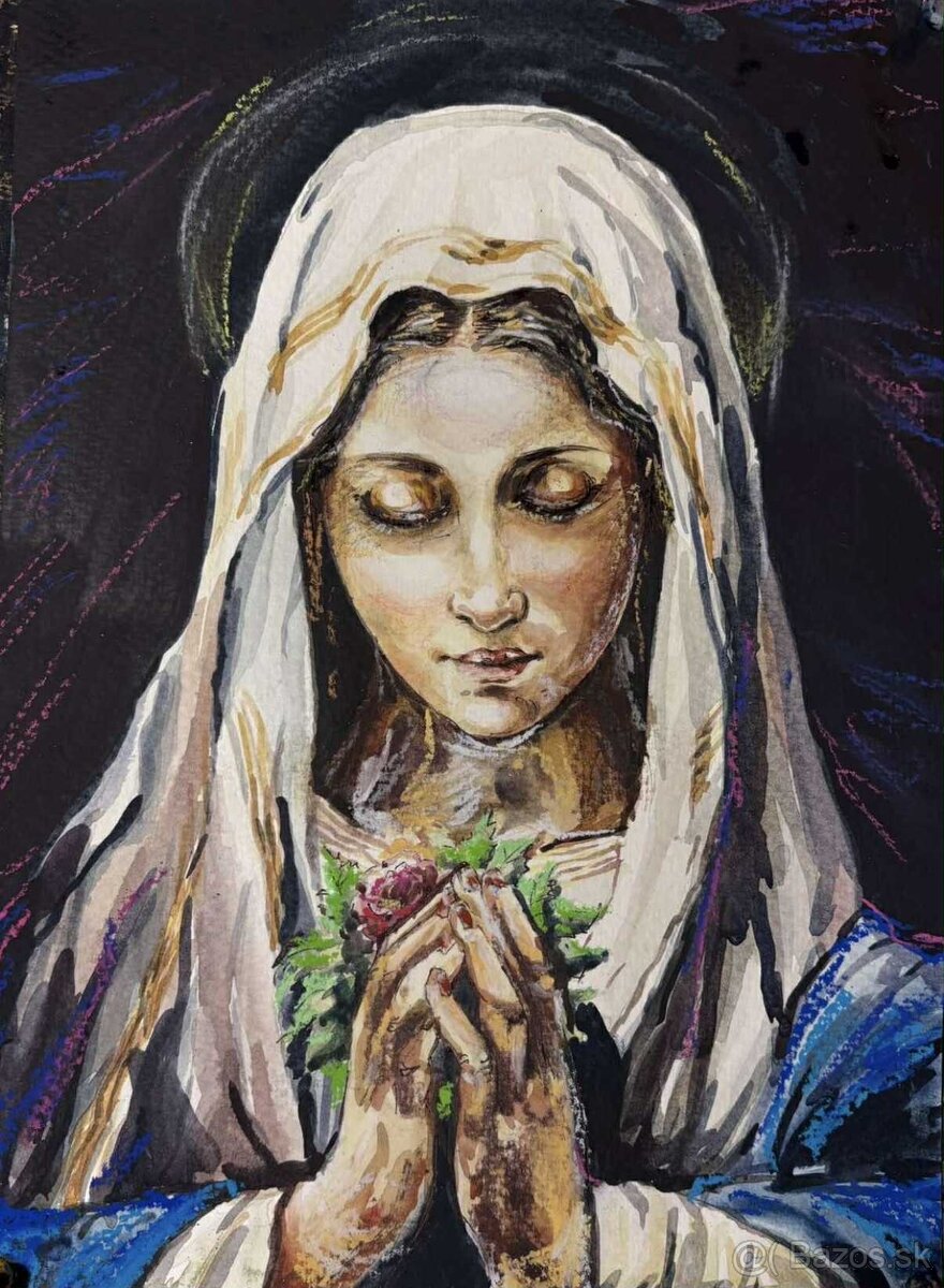 NOVÉ prekrásne náboženské AKVARELOVÉ maľby - 3