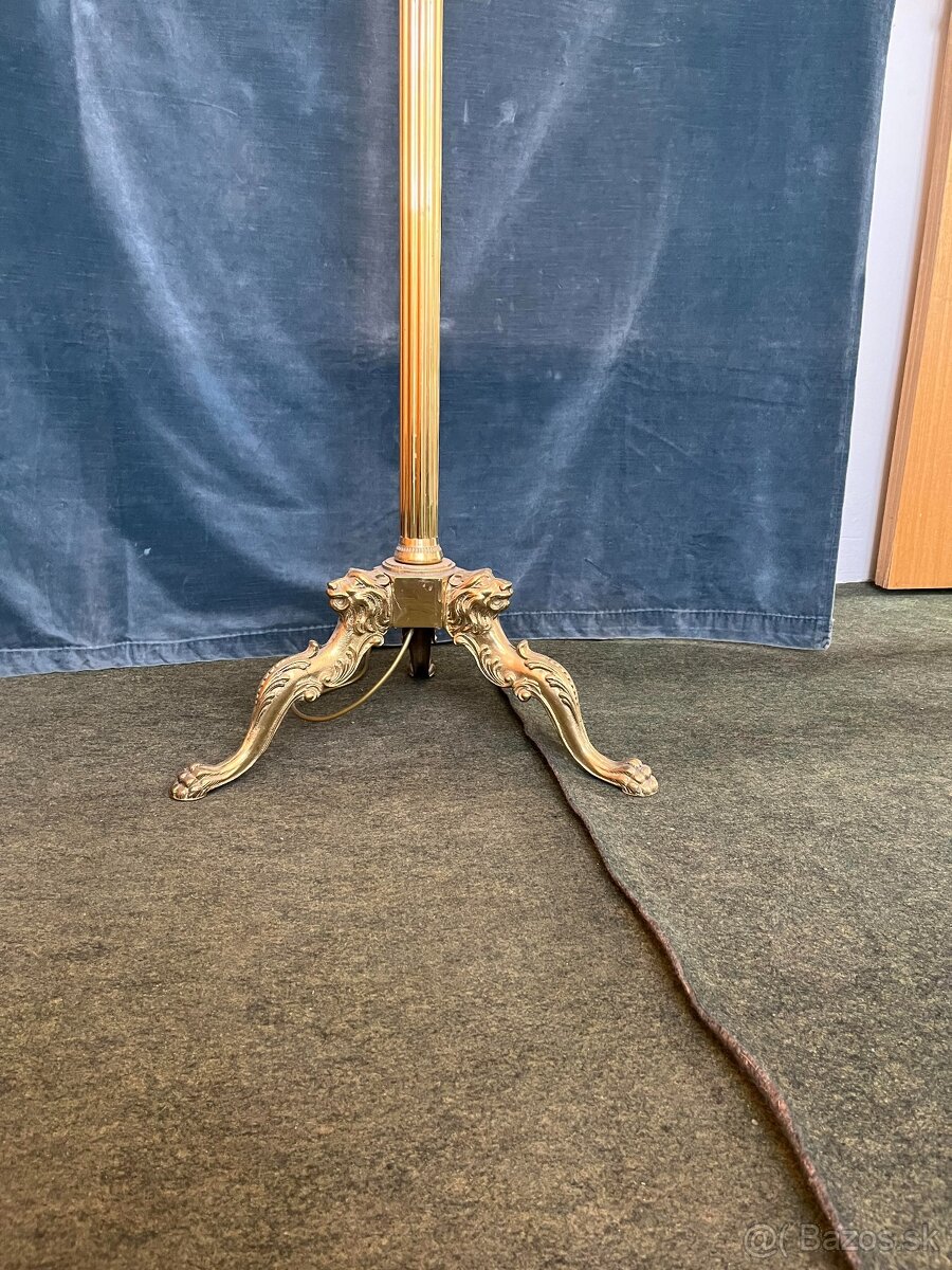 Stojaca lampa - mosadz, krištáľ - 3