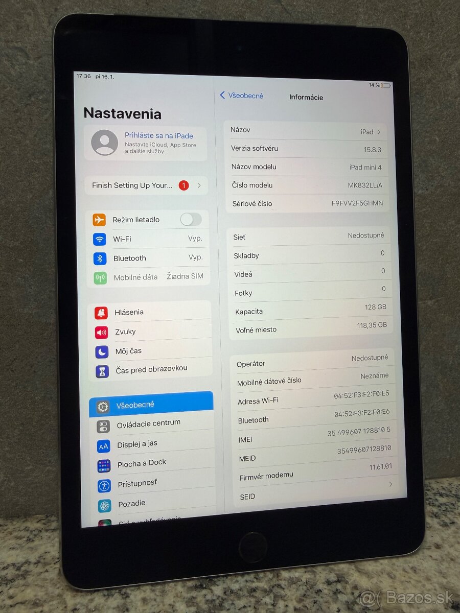 Predám Apple iPad Mini 4.Gen 128gb Wifi+Cellular - 3